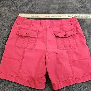 Eddie Bauer Cotton Ripstop Hiking Shorts Red Pink Plus Size 14